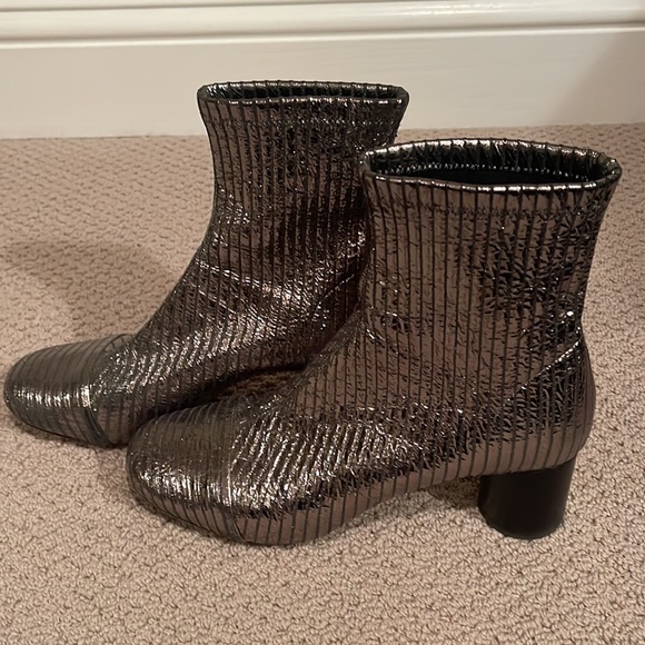 Isabelle marant size 39 silver/gunmetal booties - Picture 3 of 11